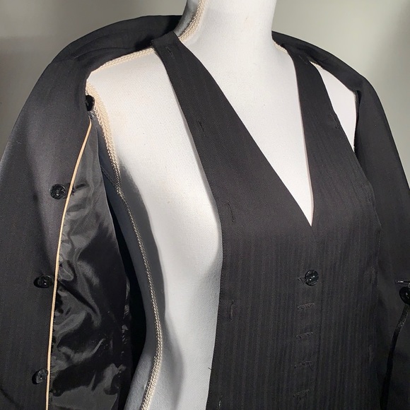 H&M Blazer with Detachable Vest Bell Sleeves Slit Pockets Fully Lined Size 4 - Picture 13 of 16